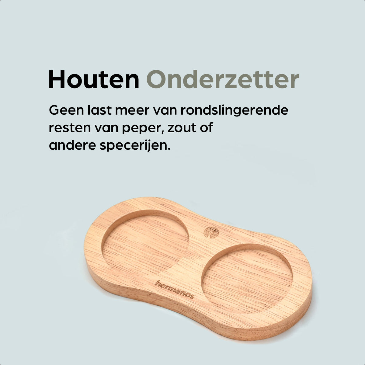 Hermanos peper- en zoutmolenset Bali, blank rubberhout, 22 cm, afbeelding 4