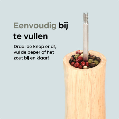 Hermanos peper- en zoutmolenset Bali, blank rubberhout, 22 cm, afbeelding 6