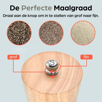 Hermanos peper- en zoutmolenset Bali, blank rubberhout, 22 cm, afbeelding 2