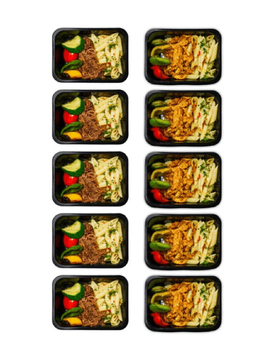 BBQ Meals | Beef Pasta & Chicken Pasta | 10 meals | 2 smaken