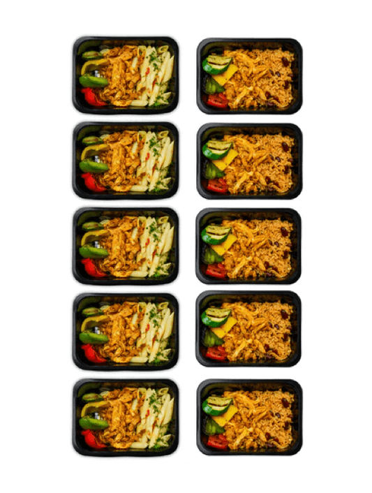 BBQ Meals | Chicken Pasta & Chicken Moro Rijst | 10 meals | 2 smaken