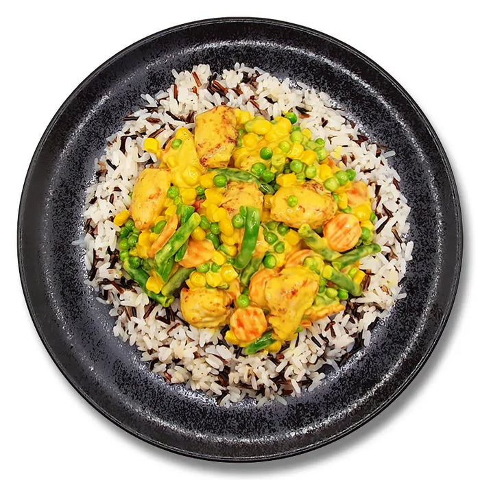 Kipcurry met rijst en groenten