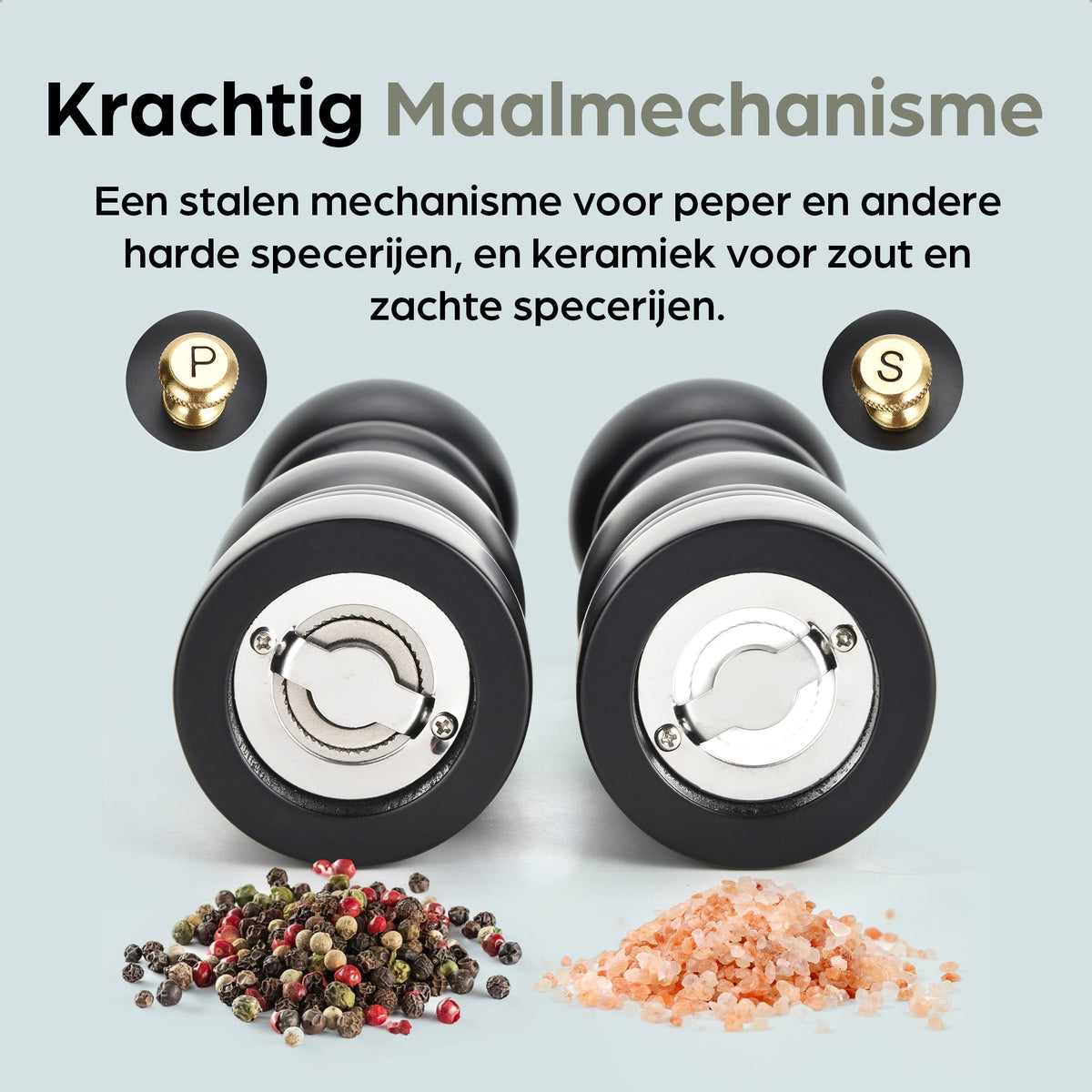 Hermanos peper- en zoutmolenset Lyon, zwart, 22 cm, afbeelding 3