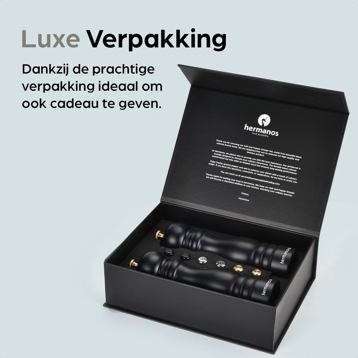 Hermanos peper- en zoutmolenset Lyon, zwart, 22 cm, afbeelding 8