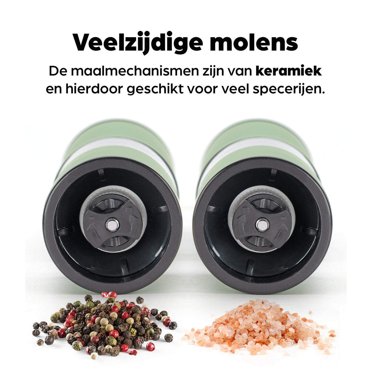 Hermanos peper- en zoutmolenset Oslo, saliegroen, 19 cm, afbeelding 8