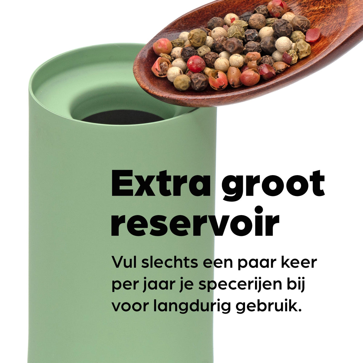 Hermanos peper- en zoutmolenset Oslo, saliegroen, 19 cm, afbeelding 5
