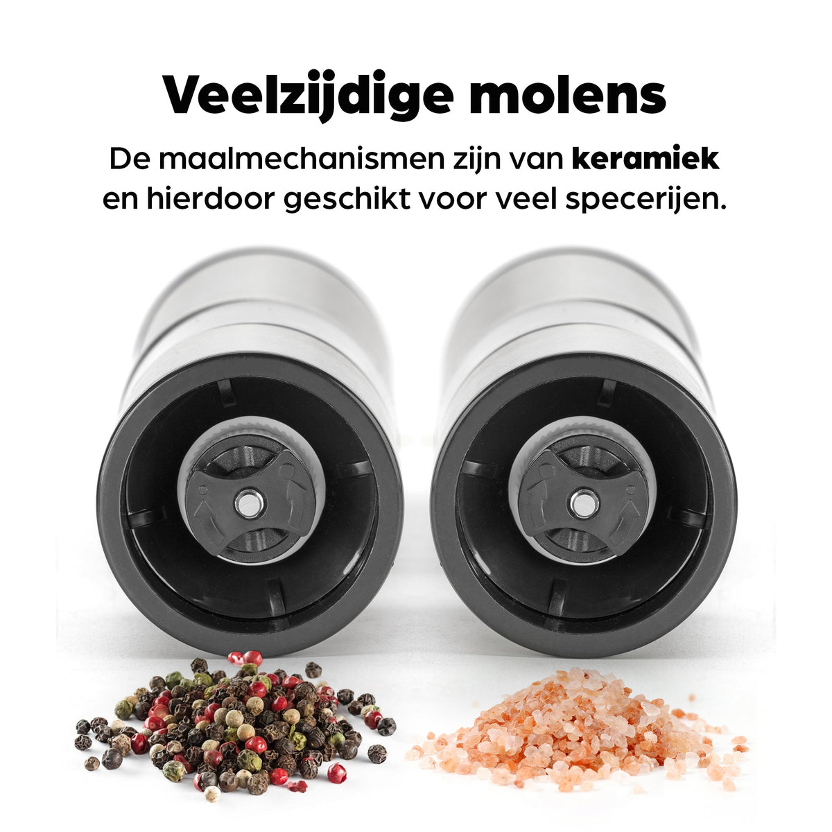 Hermanos peper- en zoutmolenset Oslo, zilver, 19 cm, afbeelding 8