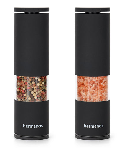 Hermanos peper- en zoutmolenset Oslo, zwart, 19 cm