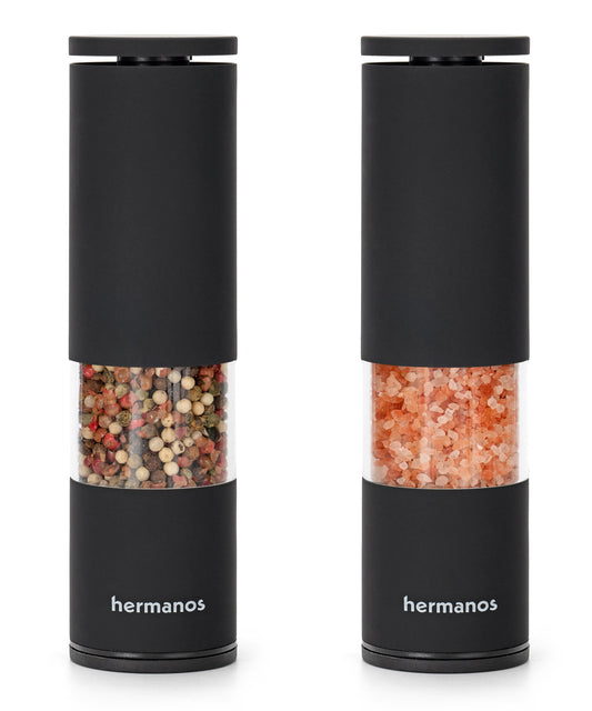 Hermanos peper- en zoutmolenset Oslo, zwart, 19 cm