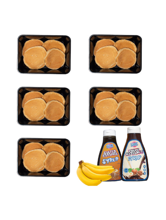 Weekpakket Banaan Pancakes - 5x4 st + 2 syrups