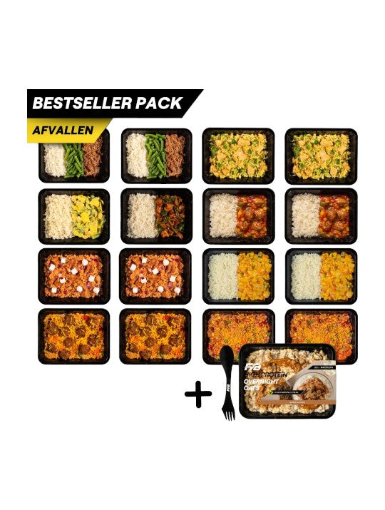 Afvallen | Bestseller pack | 16 meals | 11 smaken + GRATIS spork & oats