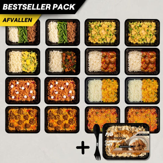 Afvallen Bestseller pack - 16 maaltijden + GRATIS spork & oats