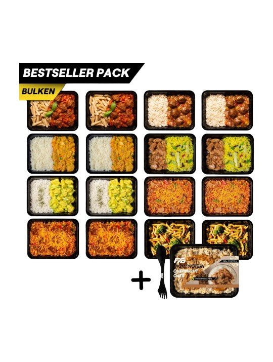 Spiermassa | Bestseller pack | 16 meals + GRATIS spork & oats