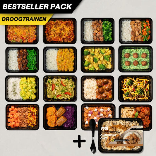 Droogtrainen Bestseller pack - 16 maaltijden + GRATIS spork & oats