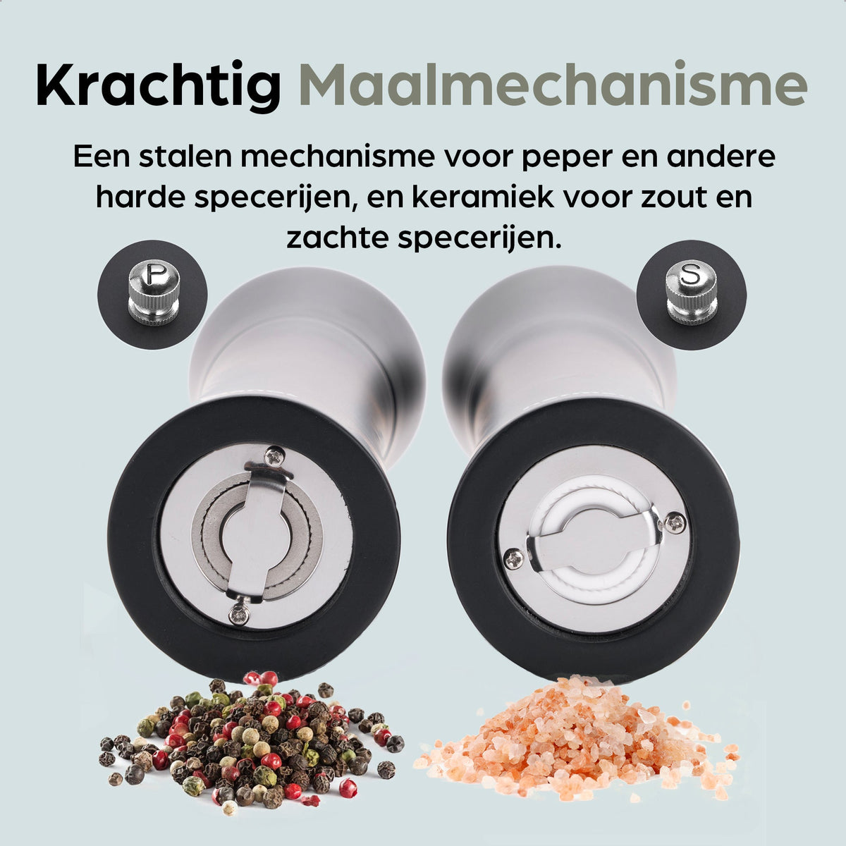 Hermanos peper- en zoutmolenset Bali, zwart, 22 cm, afbeelding 4
