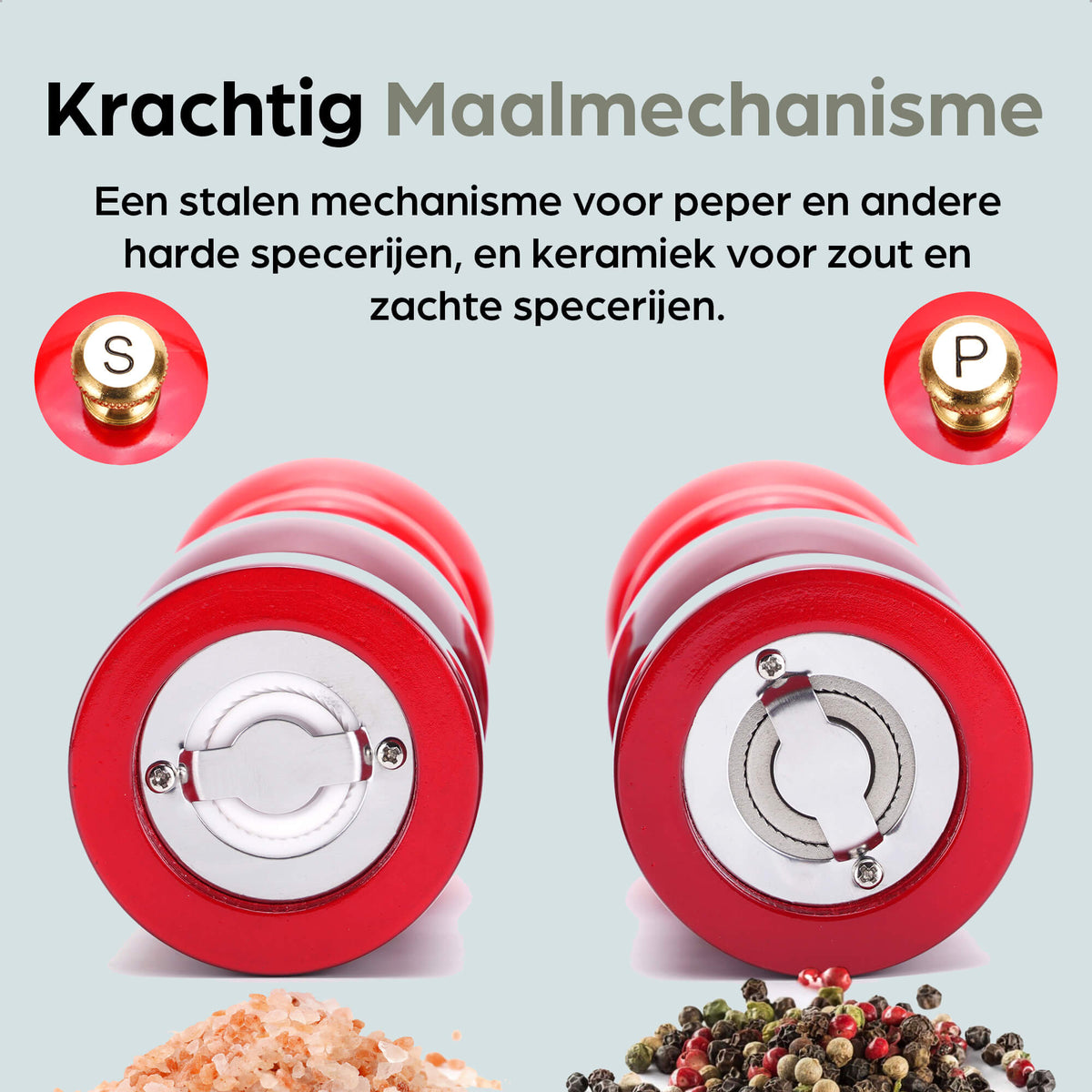 Hermanos peper- en zoutmolenset Rome, rood, 22 cm, afbeelding 4