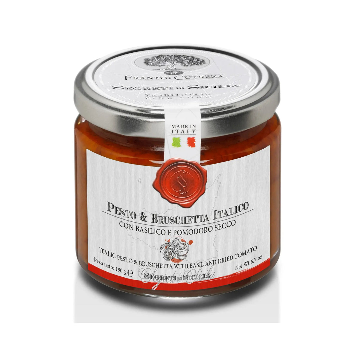 Italico pesto en bruschetta met basilicum