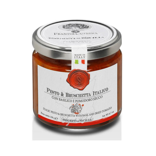 Italico pesto en bruschetta met basilicum