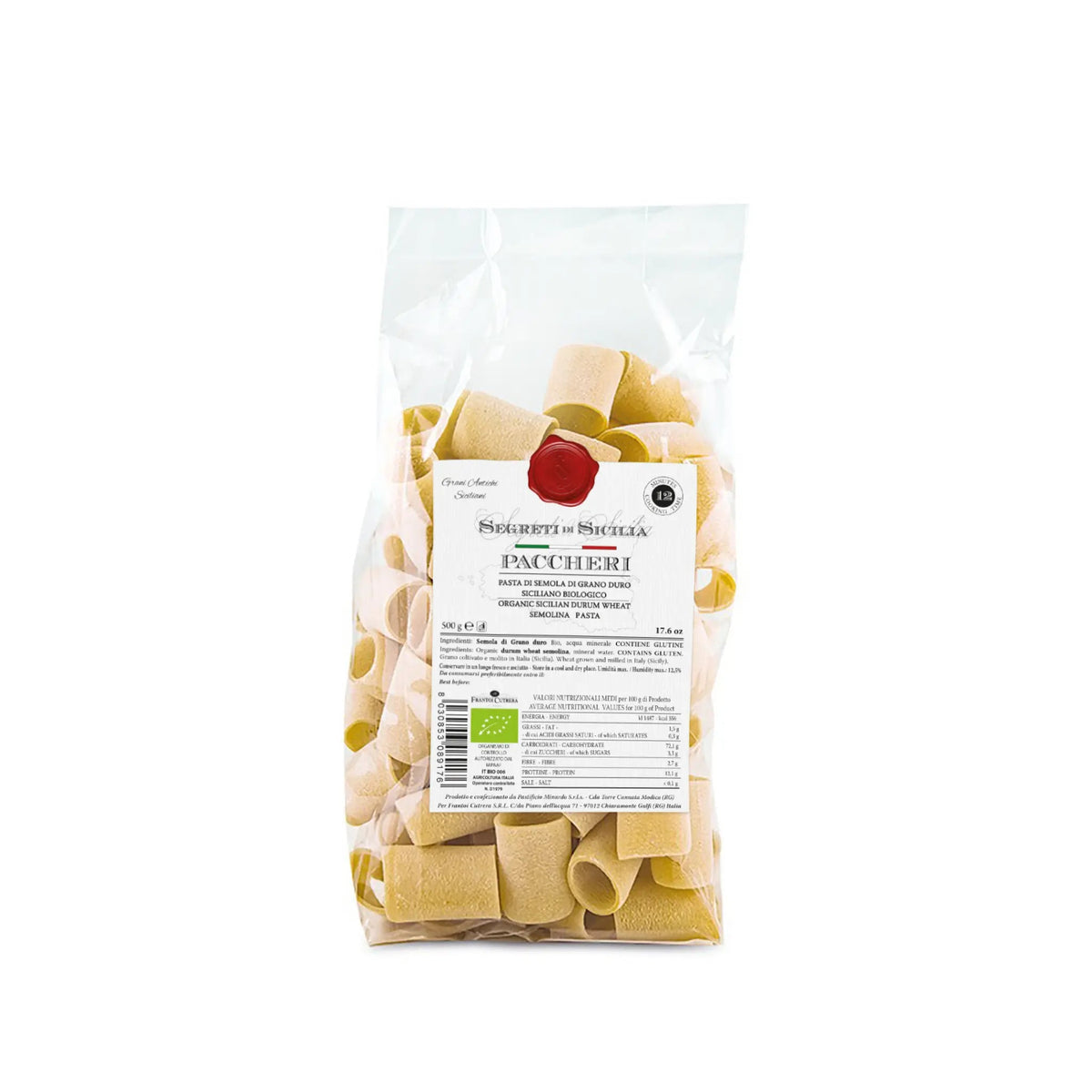 Paccheri, biologische Siciliaanse pasta