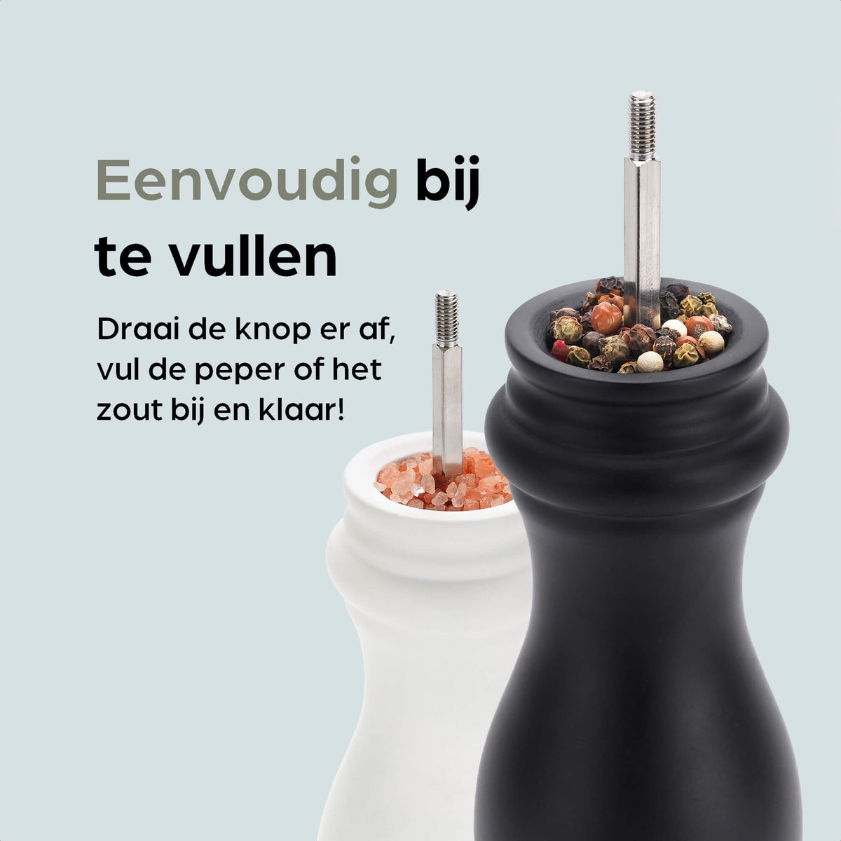 Hermanos peper- en zoutmolenset Rome, zwart-wit, 22 cm, afbeelding 5