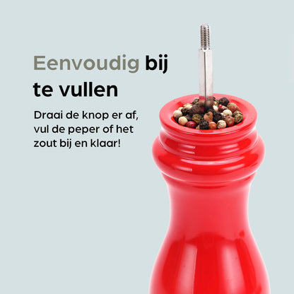 Hermanos peper- en zoutmolenset Rome, rood, 22 cm, afbeelding 6